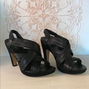 Nine West heels black leather/suede 7.5